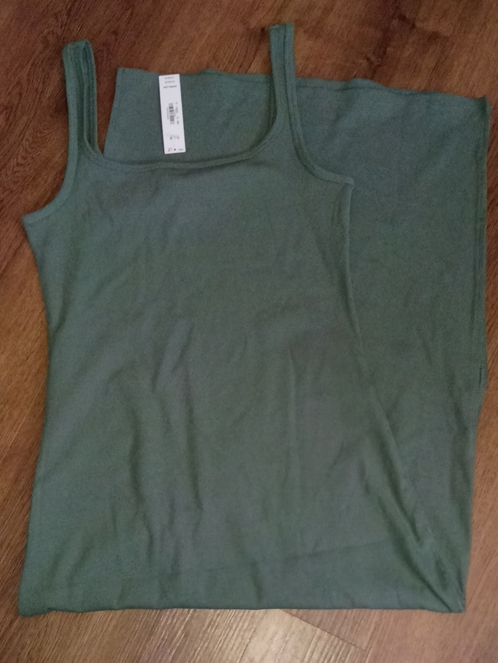 PINK Victoria's Secret Olive Scoop Neck Ribbed Maxi Tank Dress